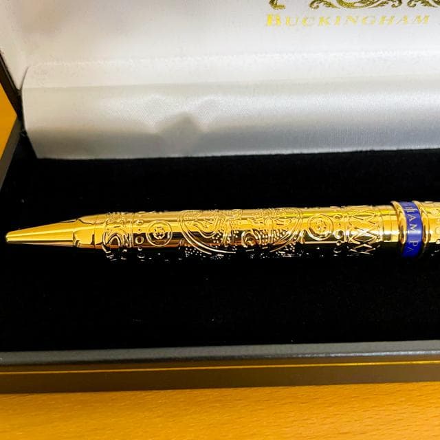 英国 バッキンガム宮殿 ゴールドプレート ボールペン 箱入り ショッパー付き