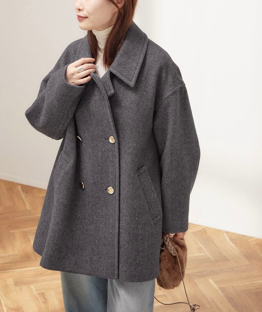 【新品】レサージュSUPER120 MANTECOステンカラーショートコート