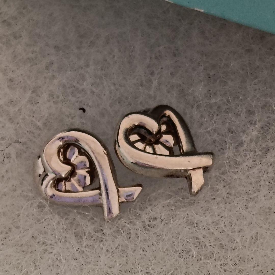 ティファニー　ラビングハート　スタッド　ピアス　シルバー　両耳　付属品なし