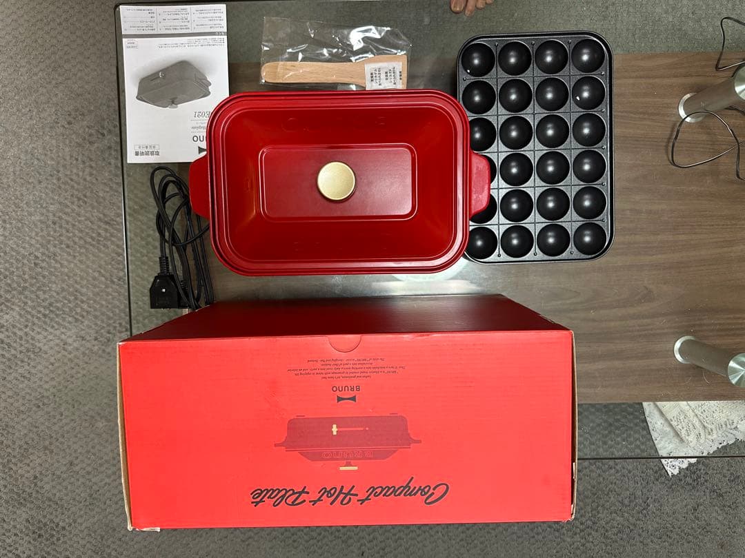 BRUNOムーミン ホットプレート レッド たこ焼きプレート付き