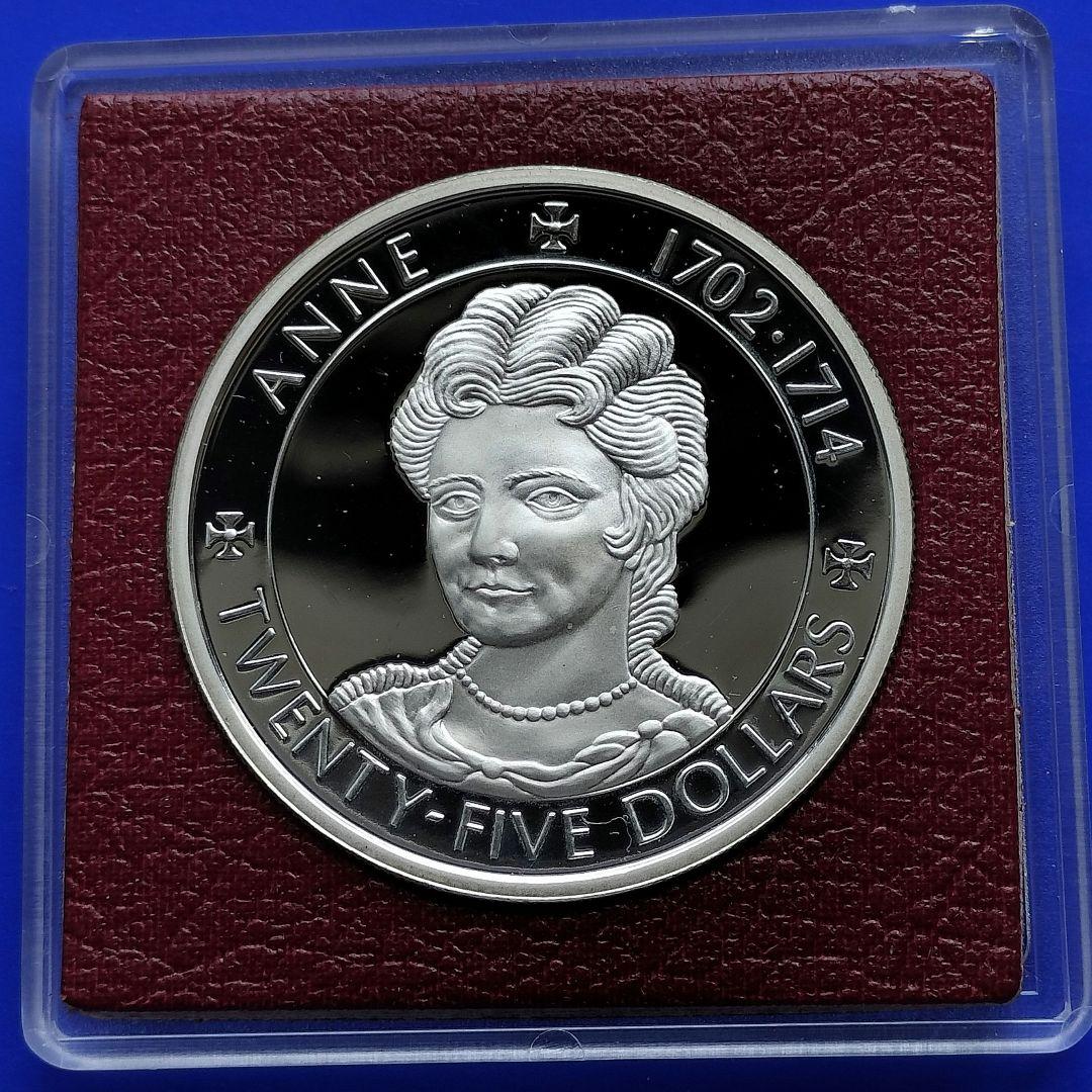 ケイマン諸島　25ドル銀貨（アン女王）1977年