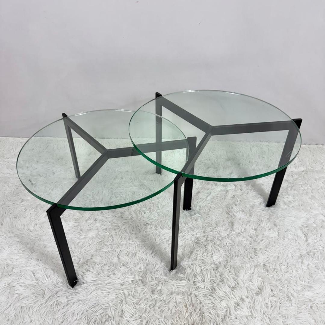 【美品】ARMONIA　アルモニア ガラス センターテーブル 丸型 92-8