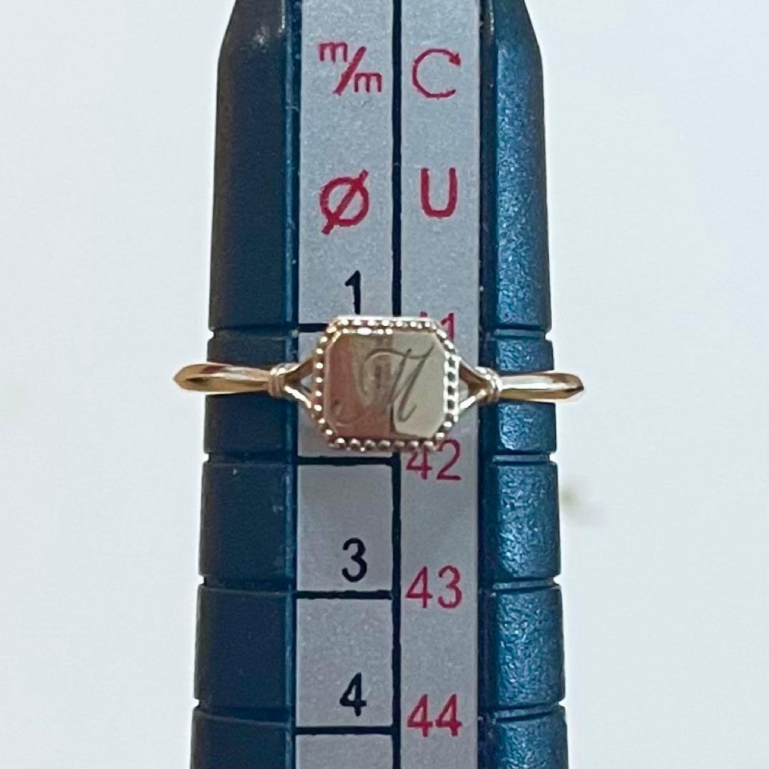 【agete】アガット K10 シグネット リング ピンキーリング 1号