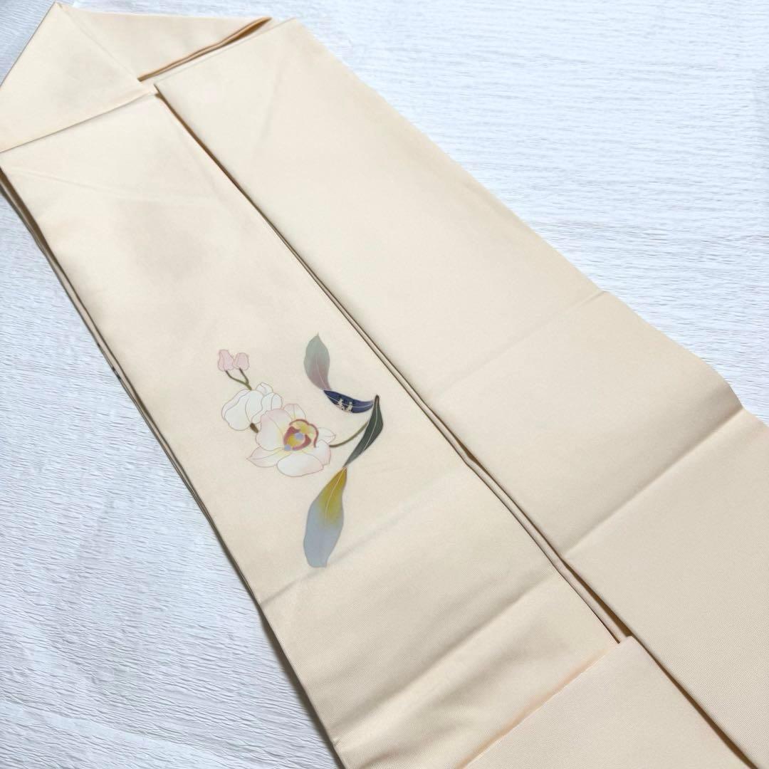 m-60 塩瀬 胡蝶蘭 作家物 正絹 名古屋帯
