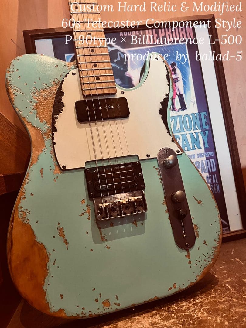 ⭐︎ハードレリックテレキャスタータイプ/P-90×L-500/サーフグリーン⭐︎