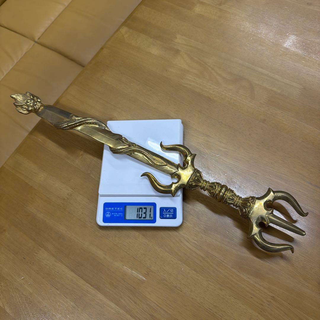 真鍮製倶利伽羅不動尊装飾品