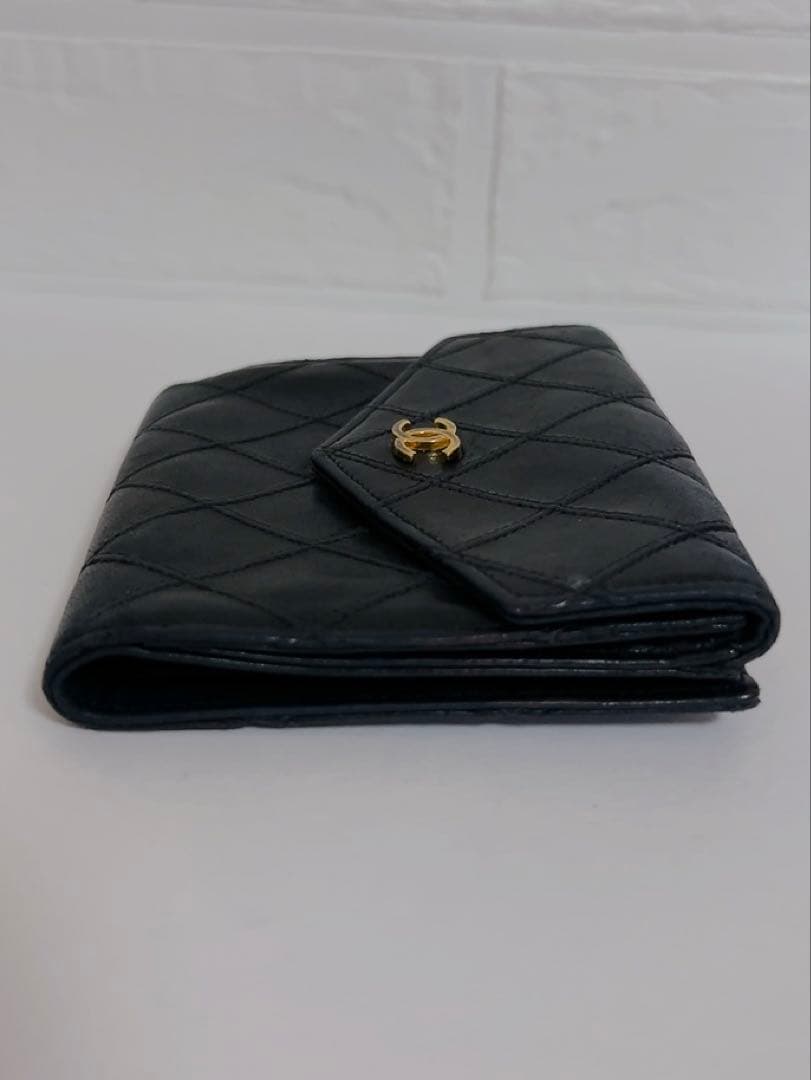 シャネル　CHANEL 折り財布　ブラック　黒　ココマーク