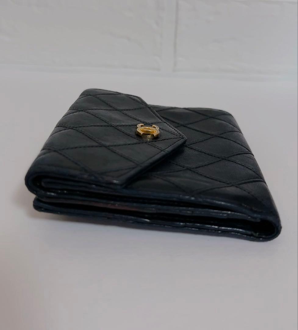 シャネル　CHANEL 折り財布　ブラック　黒　ココマーク