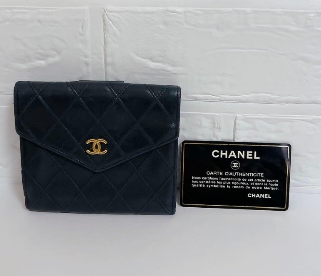 シャネル　CHANEL 折り財布　ブラック　黒　ココマーク