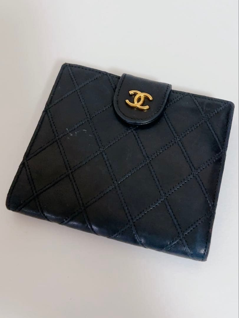 シャネル　CHANEL 折り財布　ブラック　黒　ココマーク