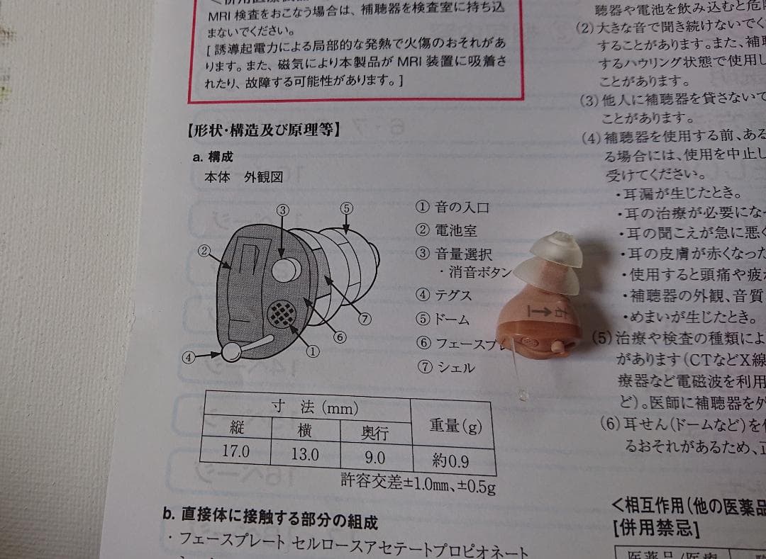 小型集音器・補聴器 右耳用