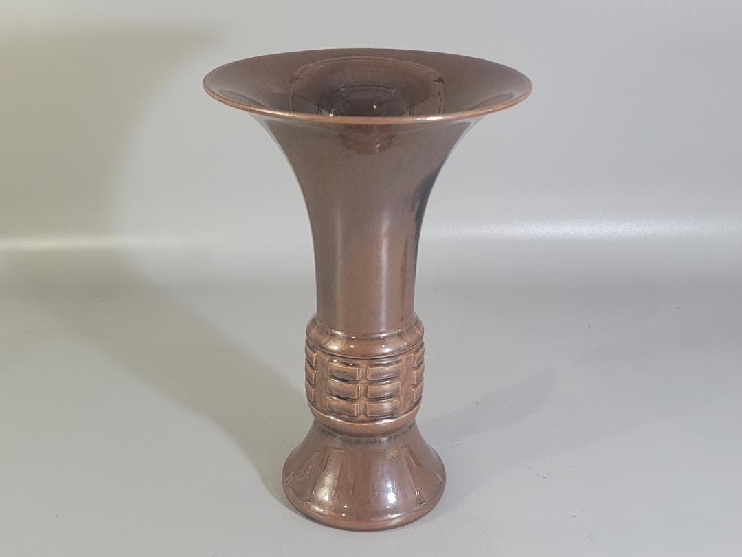 古美術 膳所焼 尊式 算木 花瓶 美品 DT189