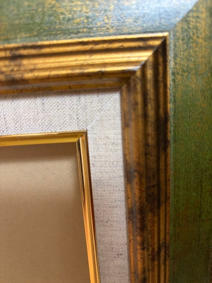 オーダーメイド ゴールドグリーン額縁 666x455mm P8‪✕‬2枚