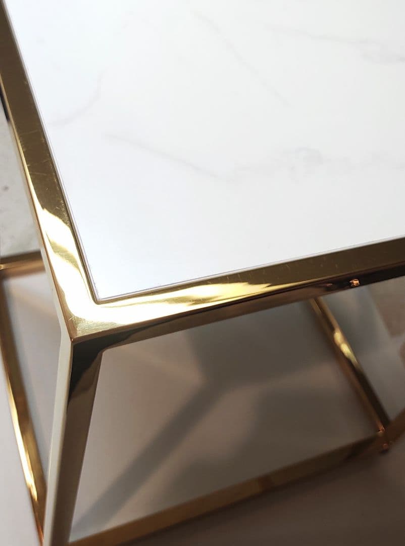 フランフラン レーヌ テーブル 大理石 サイドテーブル ゴールド