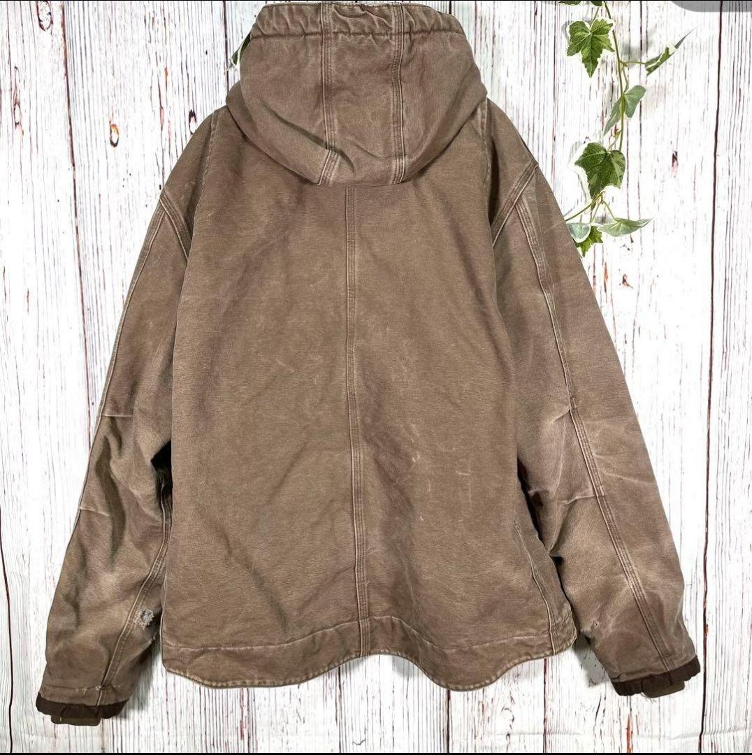 【メキシコ製】カーハート　ブルゾン　アクティブジャケット　ダック　茶　ロゴ