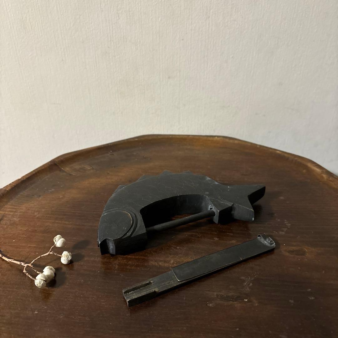 李朝　朝鮮王朝　魚型錠前　鍵　アンティーク　古道具　骨董　古美術　韓国骨董　清朝