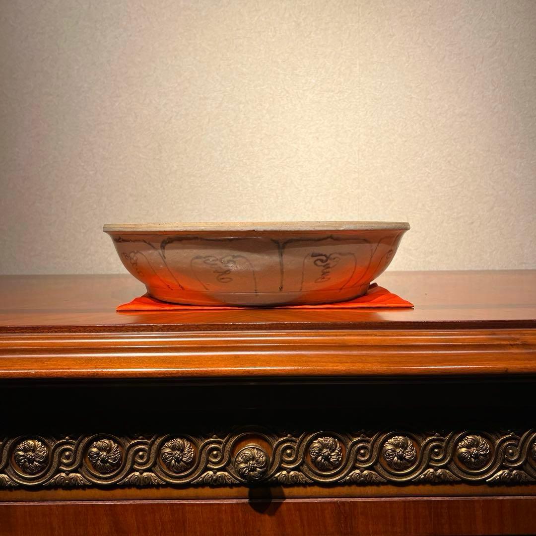 大航海時代　沈没船引き揚げ　青花染付　竹林文　大盤　15世紀　超大型　500年前