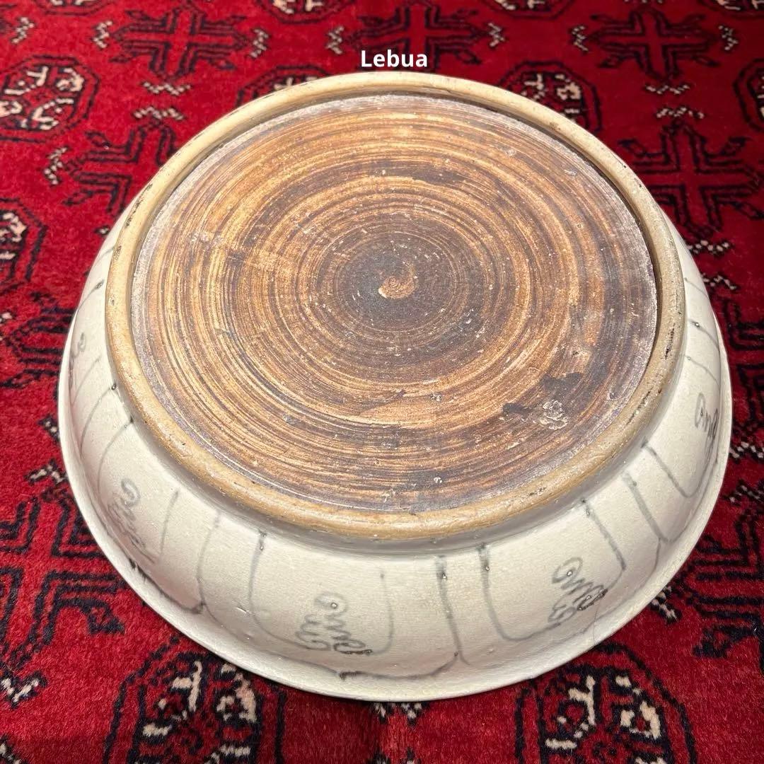 大航海時代　沈没船引き揚げ　青花染付　竹林文　大盤　15世紀　超大型　500年前