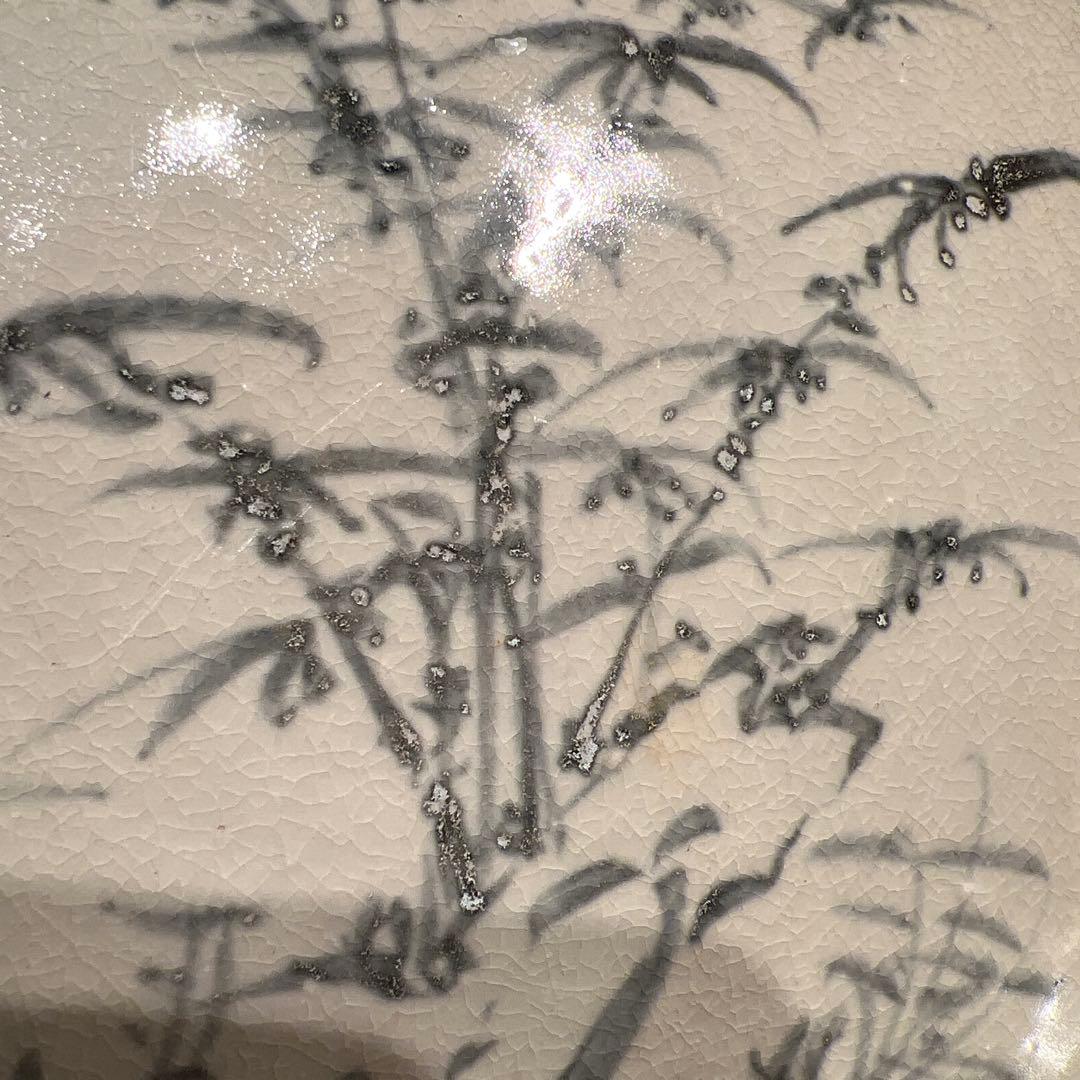 大航海時代　沈没船引き揚げ　青花染付　竹林文　大盤　15世紀　超大型　500年前