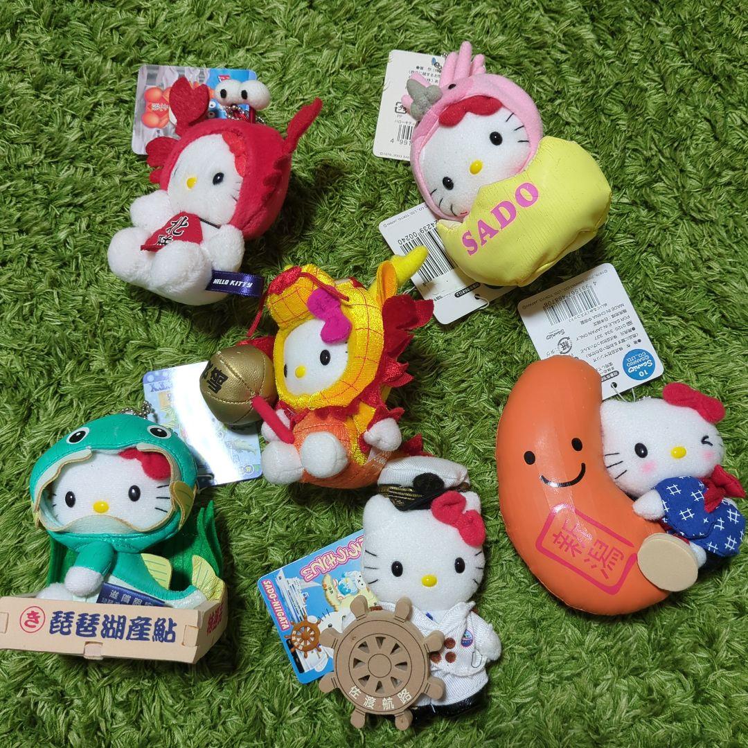 キティ6体セット　ハローキティのぬいぐるみ　トキ　ご当地キティ