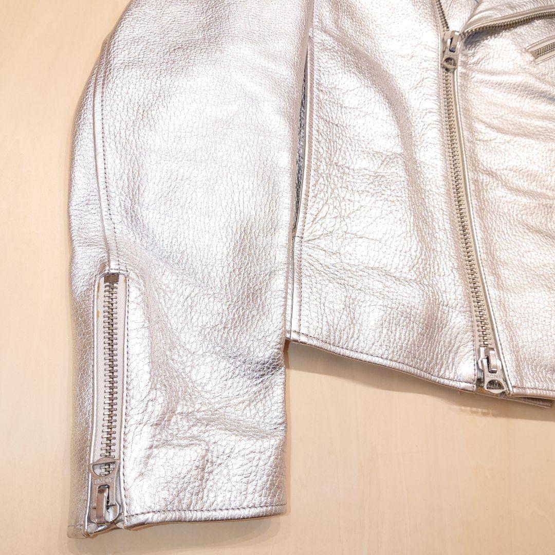 acne studios ライダースジャケット シルバー レザー gibson