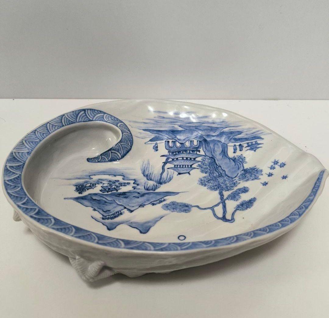 青白磁 貝殻型 陶器皿 31cm