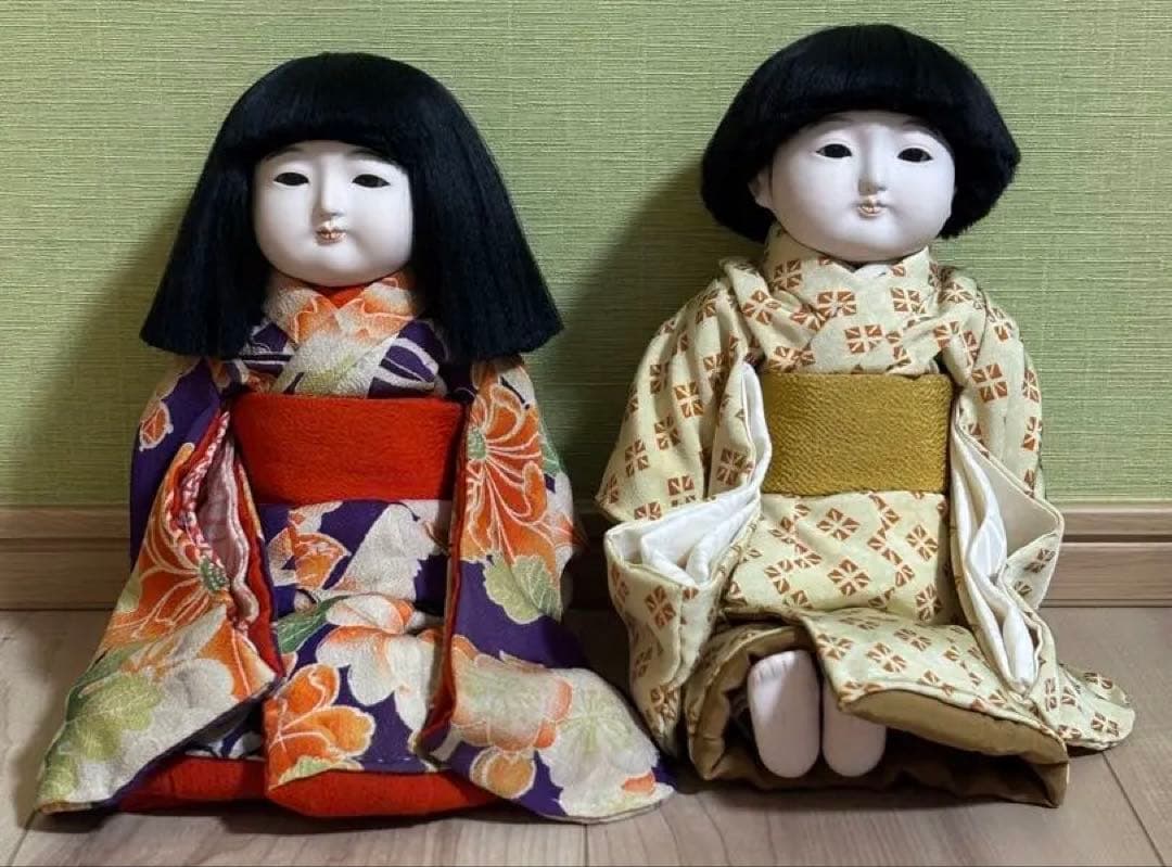 ［お正月特価］市松人形 2体 竹取物語 芳寿作 アンティーク 工芸品