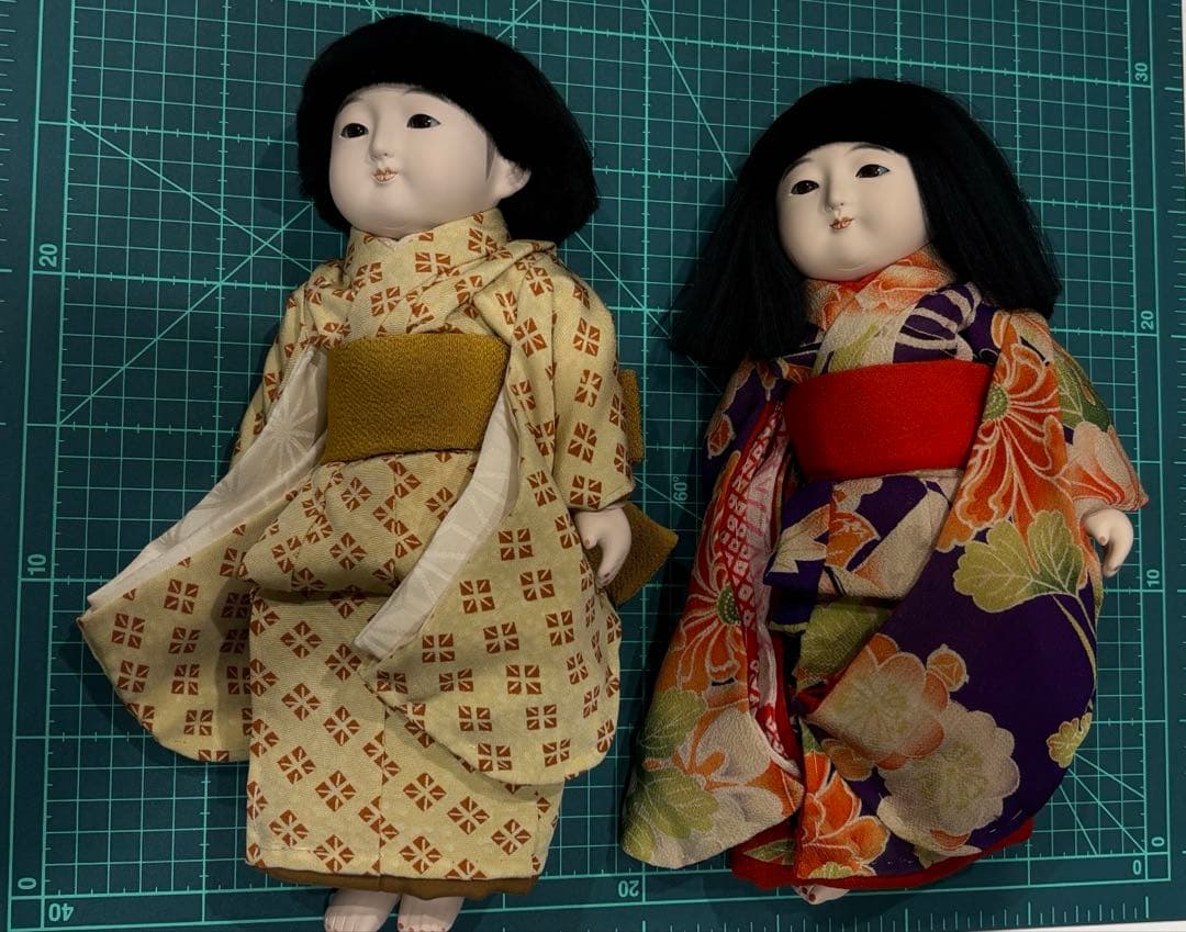 ［お正月特価］市松人形 2体 竹取物語 芳寿作 アンティーク 工芸品