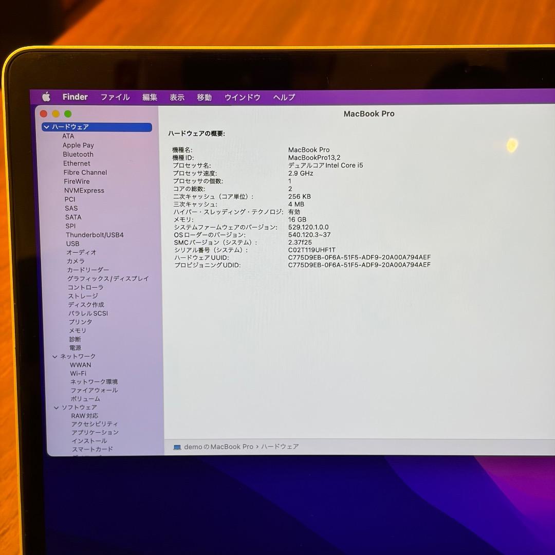 ジャンク　MacBook Pro 13-inch 2016 1TB SSD