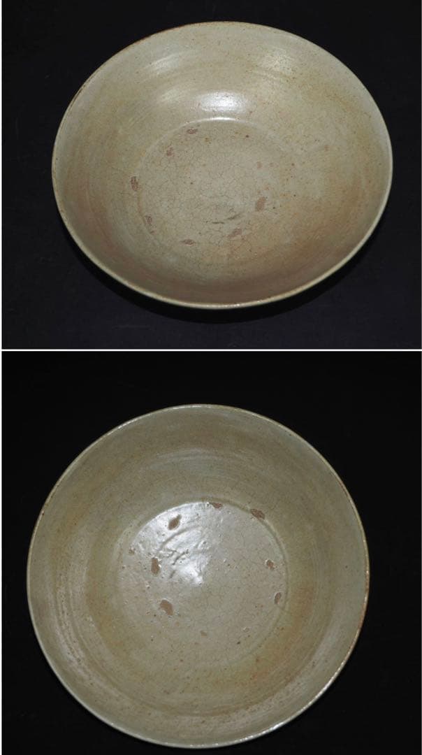 送料無料　李朝高麗堅手平茶碗「香梅風雪道人」箱付