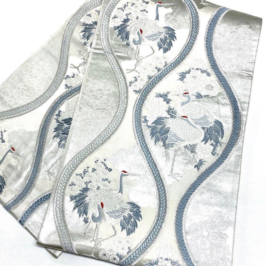 濃青　正絹振袖フルセット(5点) 袋帯・長襦袢付き！・半衿・帯揚げ　友禅　孔雀