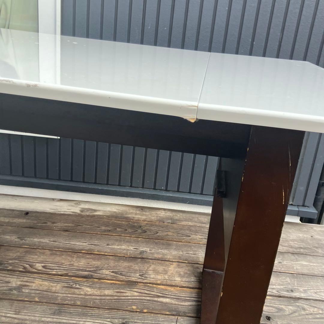 北欧レトロ ニトリ オープンシェルフ付きバタフライテーブル ダイニングテーブル