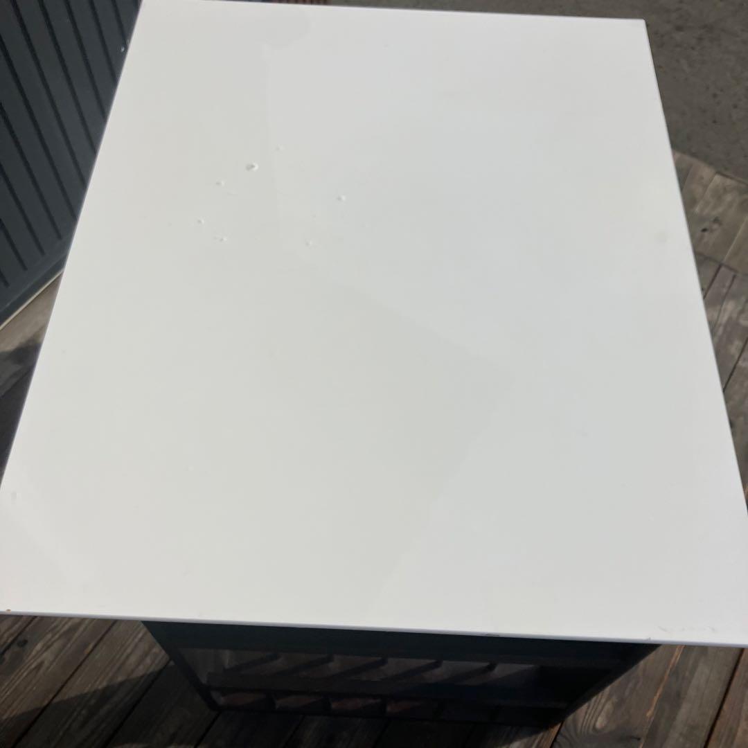 北欧レトロ ニトリ オープンシェルフ付きバタフライテーブル ダイニングテーブル