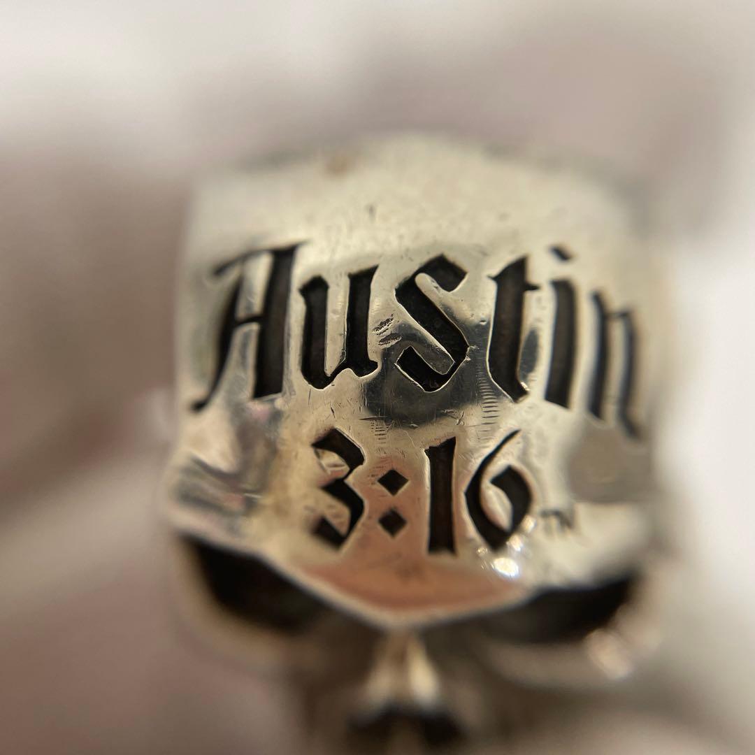 【TK】シルバーリング　スティーブ・オースチスカルリング　ストーンコールド