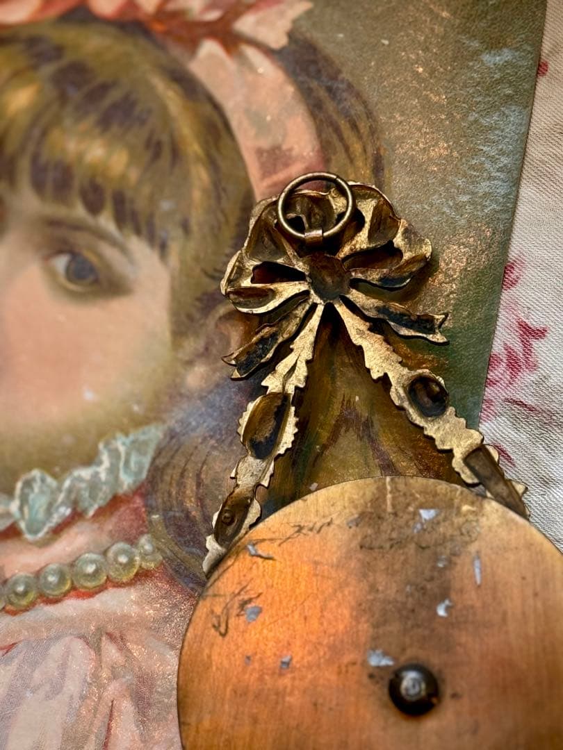 フランス　アンティーク　＊鳥のモチーフ&リボンフレーム＊　飾り　大理石