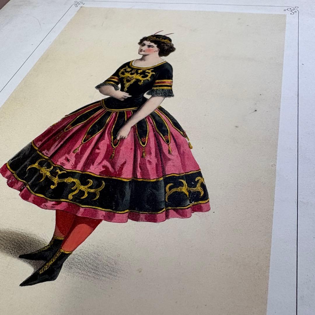 アンティーク フランス 版画 Dahlouse 仮面舞踏会