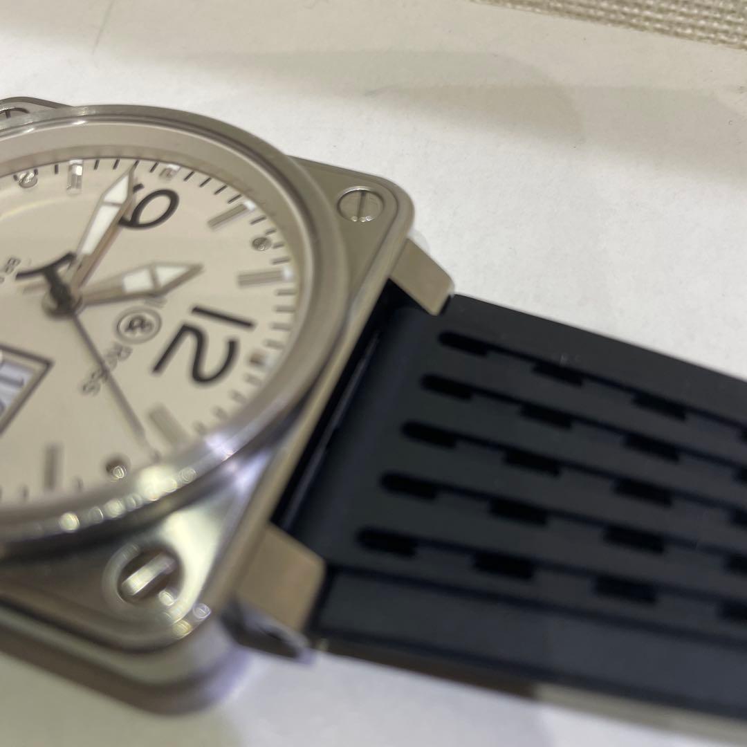 水　廃盤　ベル＆ロス/Bell＆Ross BR-01 ホワイト文字盤