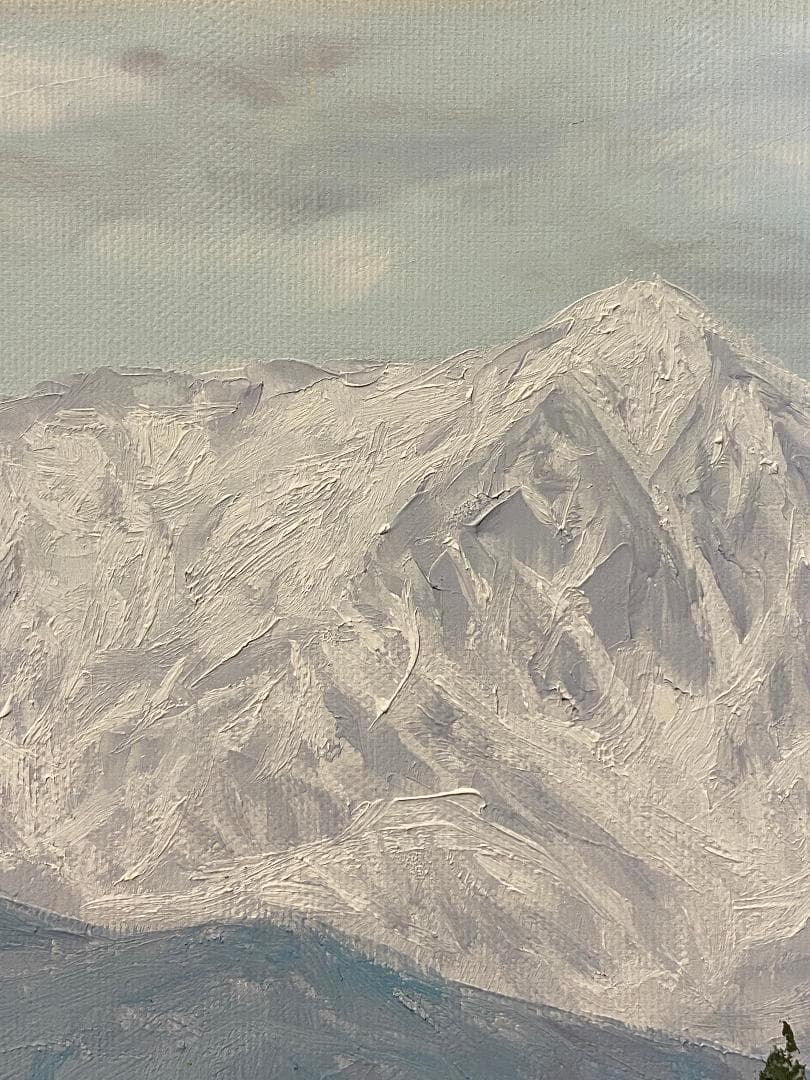 ★「真作」大山功「北アルプス 白馬岳」風景画　油彩画　額装　サイン有り　F8号
