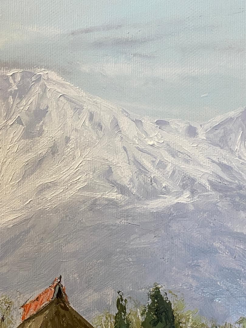 ★「真作」大山功「北アルプス 白馬岳」風景画　油彩画　額装　サイン有り　F8号