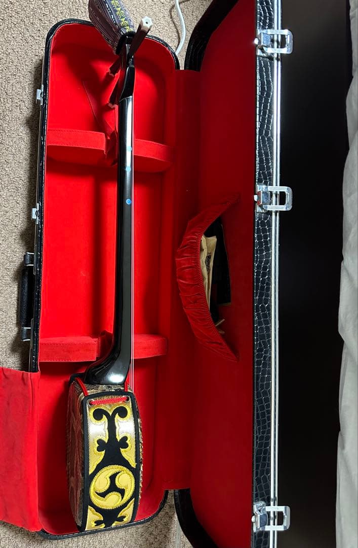 三線 本体 蛇の皮 ケース付き