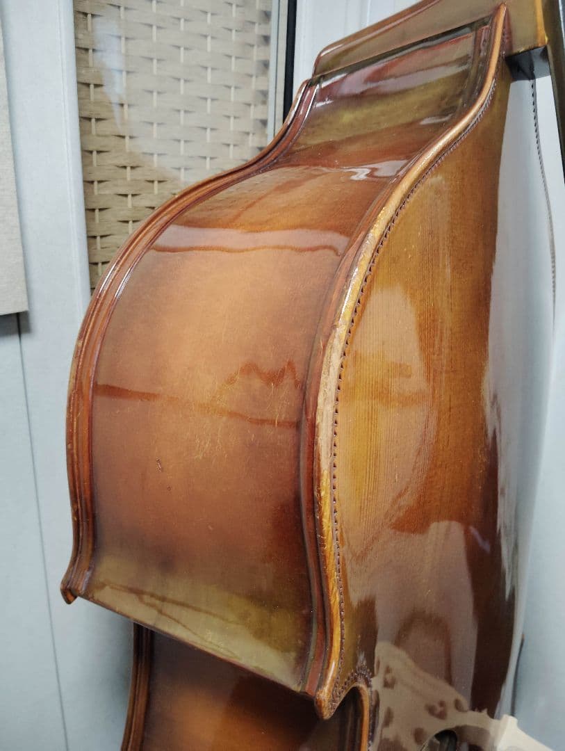 コントラバス ウッドベース チャキ F-20 表単板 ケース付 スピロコア弦