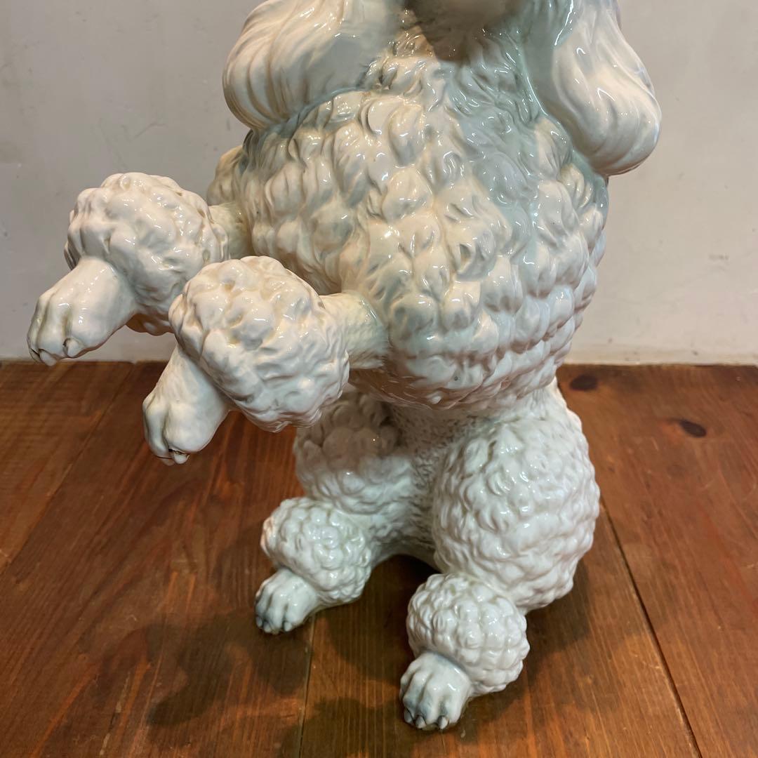 美品　陶器　プードル　置物　オブジェ　大きめ　リアル　表情豊かな　ヴィンテージ