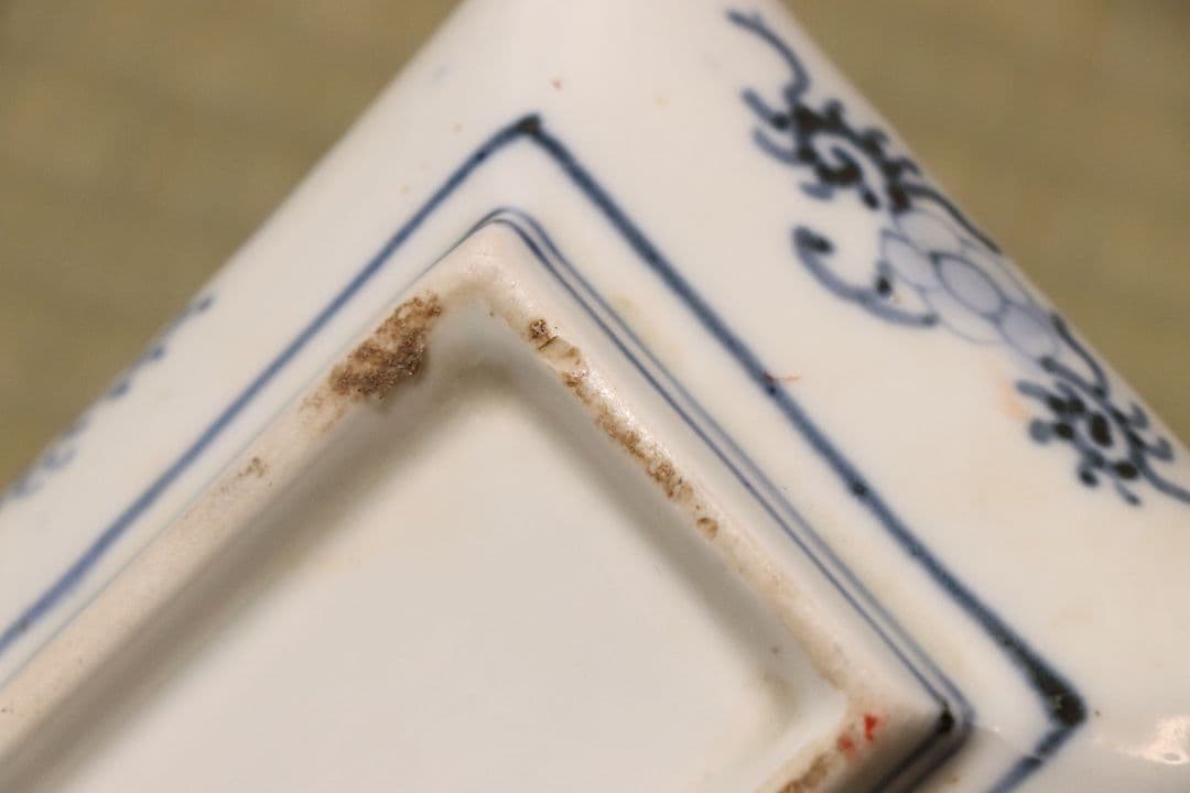 【CM50】古伊万里 色絵 長方刺身皿 角皿 五客 桐鳳凰 松竹梅 扇面 花唐草