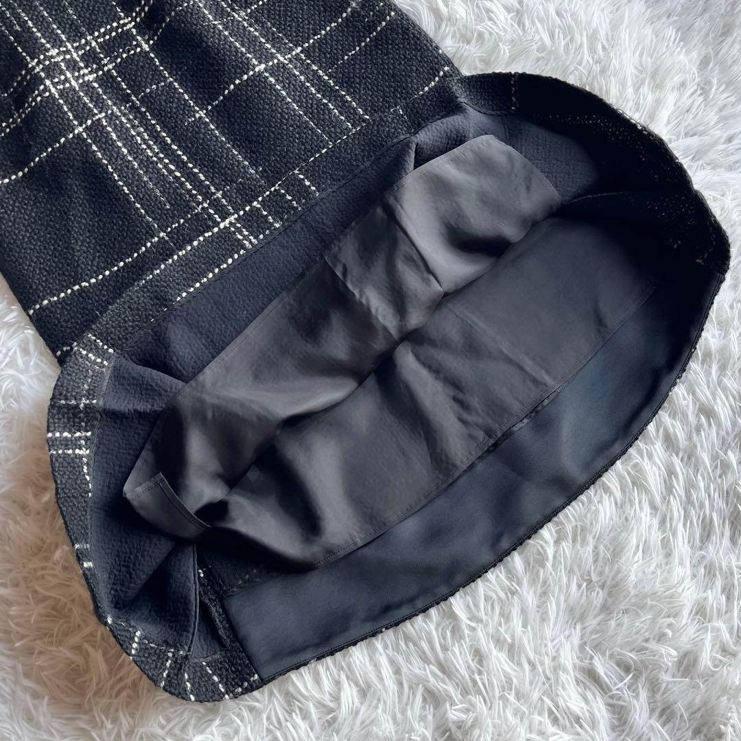 【タグ付き】 アドーア クラシカルツイードスカート タイトスカート ペプラム