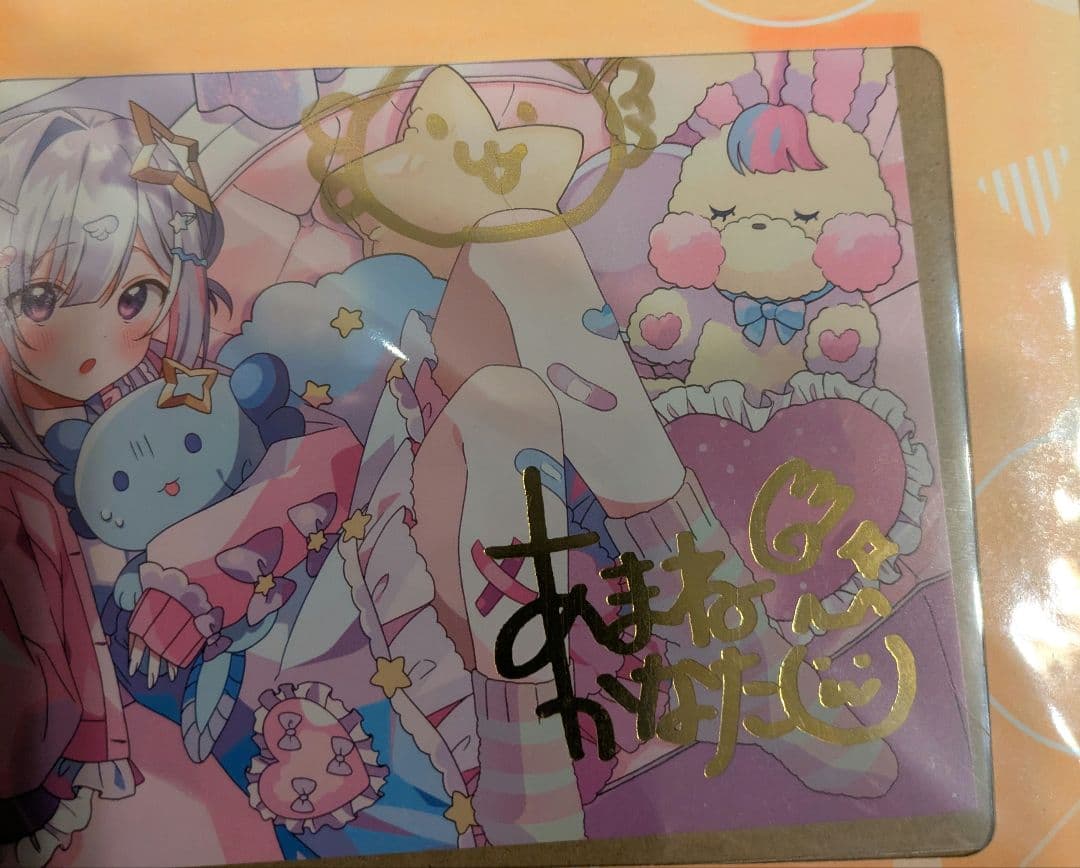 天音かなた　誕生日記念×2 うぱお実装記念箔押し直筆サインセット　ホロライブ
