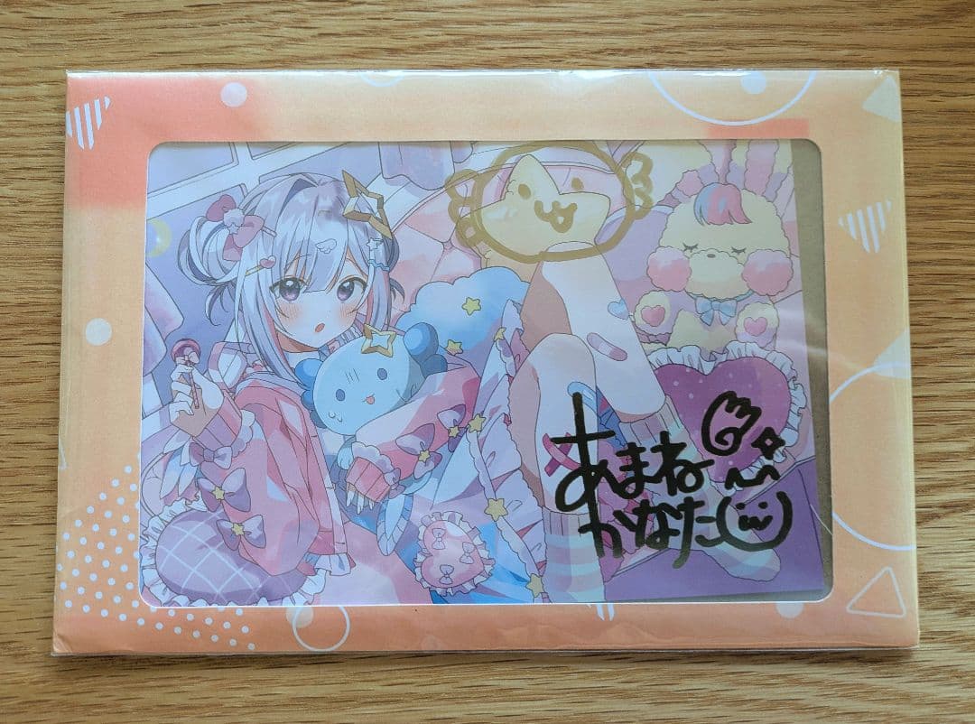 天音かなた　誕生日記念×2 うぱお実装記念箔押し直筆サインセット　ホロライブ