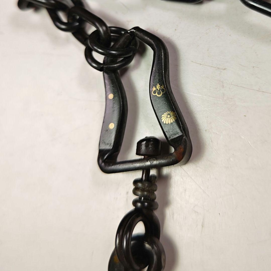 イ579 鐶鎖弦道具『金工師　木村清五郎』『銀象嵌入　吊釜道具一式　共箱』茶道具