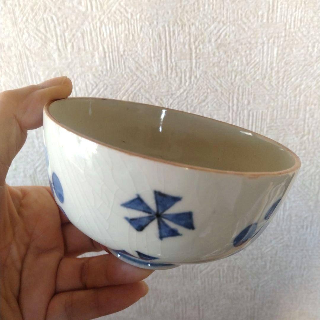 《新春セール！》古伊万里染付幾何学花文蓋付き茶碗蕎麦猪口江戸時代