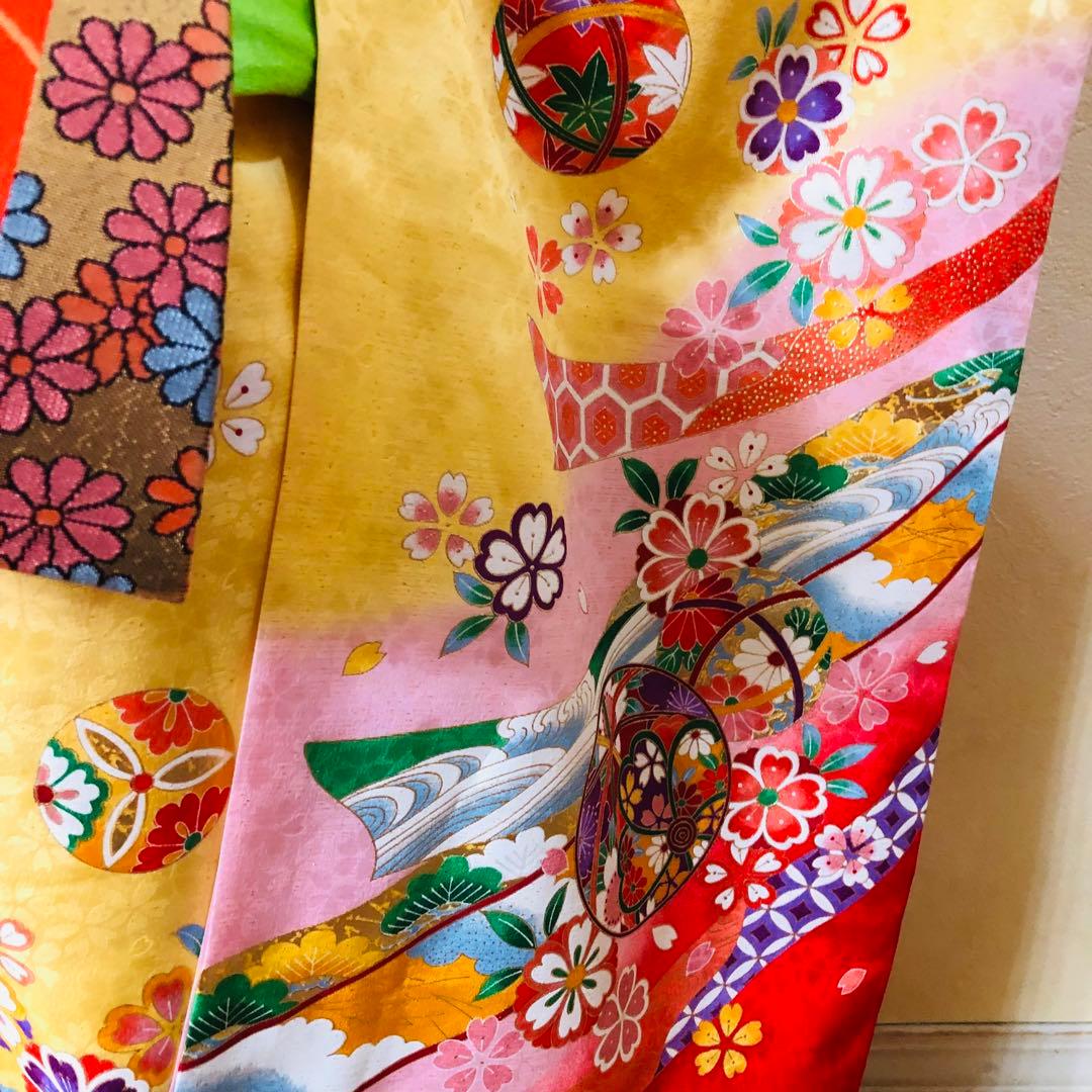 七五三七歳‼️完全フルセット⭐︎手毬花々熨斗柄金彩、刺繍煌びやか極めてる逸品
