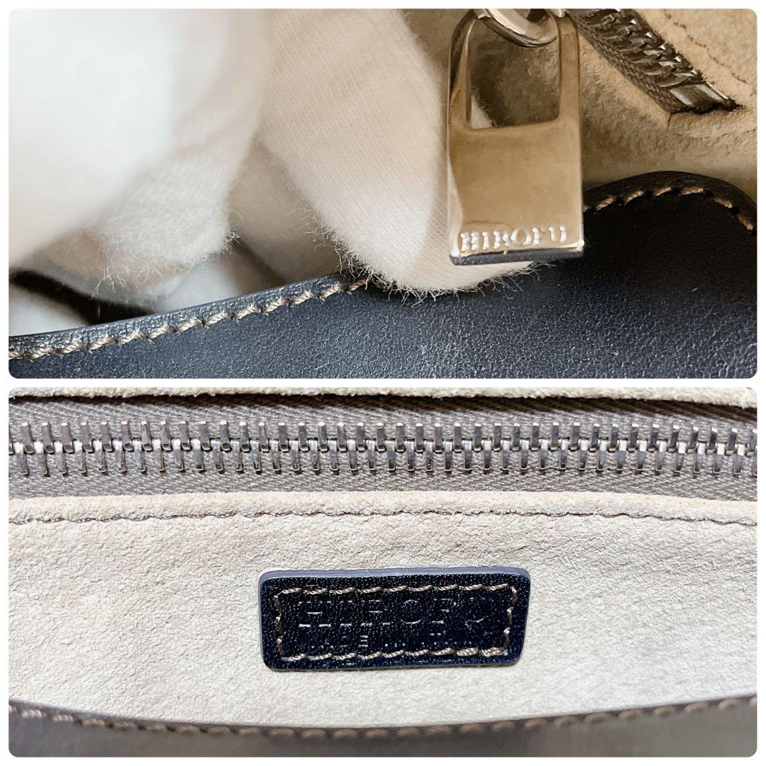 【美品】HIROFU ヒロフ ベリーナ ワンショルダーバッグ ブラック レザー